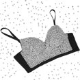 thumbnail image 4 of Women's Lace Rhinestone Bustier Crop Top, Sexy Corset Top Bra, 4 of 5