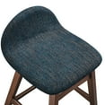 thumbnail image 6 of Counter Stool Chair, Set of 2, Blue Navy, Fabric, Wood, Bar Pub Cafe Bistro Dining Kitchen Hospitality Restaurant, Modern Contemporary HB36161, 6 of 10