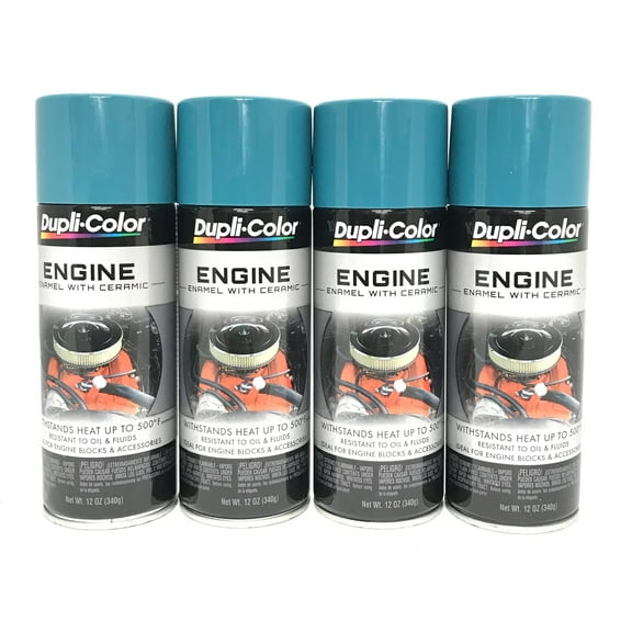 Duplicolor DE1610 - 4 Pack Engine Enamel Paint with Ceramic Pontiac Blue - 12 oz