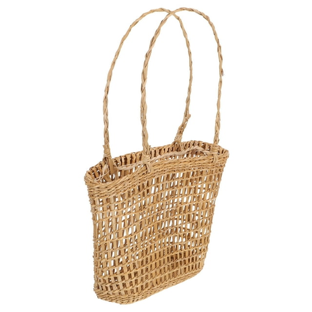 WEUVEB 1Ud Cesta Decorativa Tejida En Paja Para Flores Y Uso En Almacenamiento