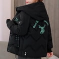 thumbnail image 4 of IROINNID Women's Hooded Winter Jacket Coat Solid Color Long Sleeve Warm Comfortable Loose Tops Long Coat , Black, 4 of 5
