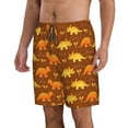 thumbnail image 2 of Kdxio Dinosaurs and Leaves Pattern Mens Casual Shorts - Drawstring Summer Beach Sports Shorts for Men, 2 of 9