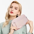 thumbnail image 3 of Wristlet Wallet for Women, Quilted Nylon Card Holder with 3 Zipper Compartments, Lightweight Cash and Card Organizer for Travel and Daily Use, 3 of 8
