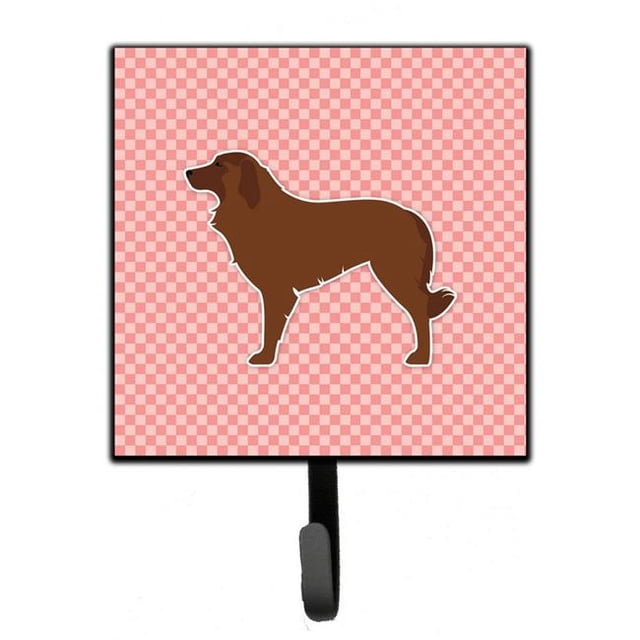 Portuguese Sheepdog Dog Checkerboard Pink Leash or Key Holder
