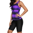 thumbnail image 4 of Women's Purple Black Ombre Print Racerback Tankini Swimsuit, 4 of 13