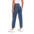 thumbnail image 3 of Women's Plain Tapered/Carrot Dark Wash Cropped Jeans Petite XXS (0), 3 of 5