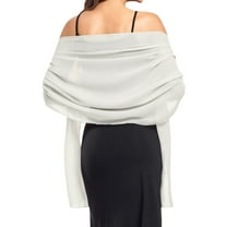 KLOY2K Women's Chiffon Shawl - Evening Gown, Wedding, and Formal Gown Shawl - Soft Scarf-Silk Scarf,White,One Size