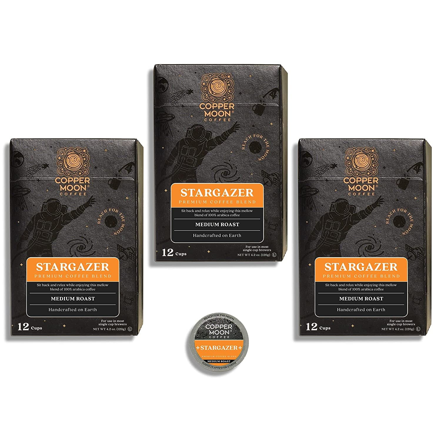 Copper Moon Single Serve Coffee Pods for Keurig K-Cup Brewers, Medium Roast, Stargazer, 36 Count