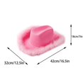 thumbnail image 2 of Sombrero de vaquera con boa de plumas y adorno de plumas esponjosas, sombrero de vaquero de tamaño adulto para despedida de soltera (rosa), 2 of 5