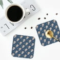 thumbnail image 4 of Lsque Space Puppy Pattern 4" Drink Coasters Set of 4, PVC Leather Absorbent Coasters, Table Coaster Set Decorative Coffee Cup Coasters Housewarming Gift -Square, 4 of 6