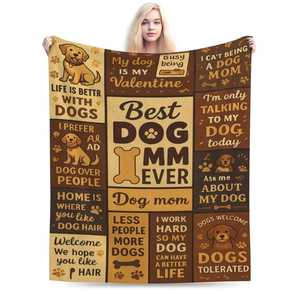 Dog Mom Gifts for Women, Dogs Mom Throw Blanket , Dogs Lovers Owners Gifts for Women, Best Dog Moms Mothers Day Birthday Gift, Pet Lover Gift for Woman 50x40