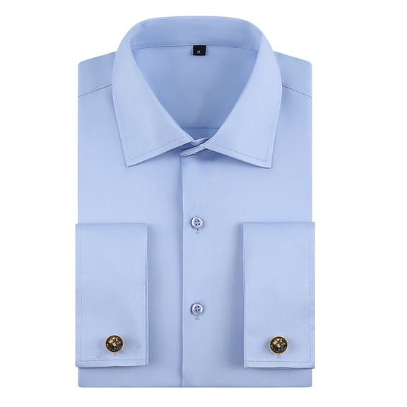 TANSILING Men's French Cuff Dress Shirt with Free Cufflinks, Formal Long Sleeve Tuxedo Shirt