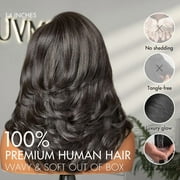 LUVME Effortlessly Chic Layered Haircut Wavy Glueless HD Minimalist Lace Short Wig