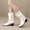White, variant on Women's Square Toe Cowboy Boots Mid Calf Heel Western Boots