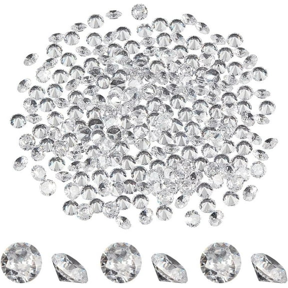 5mm 4mm Round Cubic Zirconia Stone Clear Grade A Loose CZ Diamond Stones Tiny Faceted Rhinestone Cabochons Small Pointed Back Diamante Gems for Ring Earring Jewelry DIY