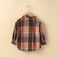 thumbnail image 3 of Edvintorg 2-7Y Fashion Fall Children Girl Boy Warm Coat Plaid Long Sleeve Pocket Button Turn-Down Collar Flannel Shirts Coat Jacket Tops Winter Kids Outwear, 3 of 7