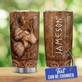 thumbnail image 2 of Personalized Wolf Tumbler Wood Drawing Style Viking Celtic Tumblers Stainless Steel 20oz 30oz Insulated Travel Coffee Mug Gifts for Men Women Wolves Lovers Birthday Christmas Presents, 2 of 7