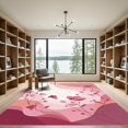 thumbnail image 2 of ODIKA 6'x9' Machine Washable Non-Slip Area Rug, Abstract Pink High Traffic Rug with Pad, Pink, 1058511, 2 of 8