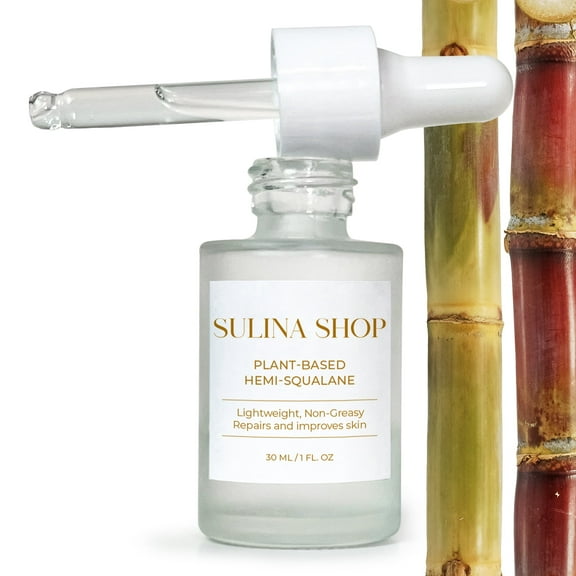 Sulina Shop Hemi Squalane Oil, Sugarcane Squalane, 100% Pure Plant-Based Lightweight Hair Oil, Skincare Oil, 1oz