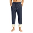 thumbnail image 3 of Fleece Lined Track Pants for Men Straight Leg Winter with Zipper Pockets, 3 of 3