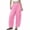 Pink, variant on Ayolanni Women's Pants Stretch Boho Gingham Wide Leg Pants Black Drawstring Elastic Waist Girls Loose Trousers with Pockets L