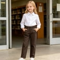thumbnail image 7 of ZBSOKO Boys Casual Pants Straight Leg Elastic Waist Flat Front Pant with Side Pockets Solid Color School Uniform for Kids Teen 5-15 Years, 7 of 7