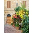 thumbnail image 2 of Eggers, Julie 15x18 White Modern Wood Framed Museum Art Print Titled - Italy-Tuscany-Pienza Doorway surrounded by flowers, 2 of 4