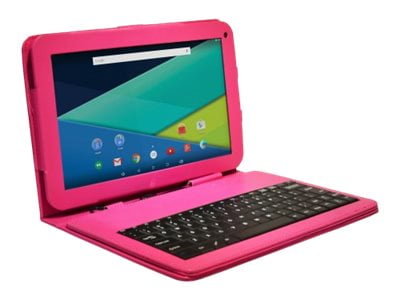 Visual Land PRESTIGE Elite 10QL - Tablet - Android 5.0 (Lollipop) - 16 GB - 10" (1024 x 600) - microSD slot - magenta - with Keyboard Case