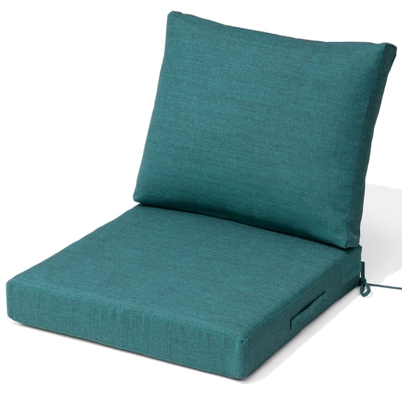 Crestlive Products Sunbrella 5.5" Thick Deep Seat Patio Chair Cushions 24x24, Fade Resistant, Malachite