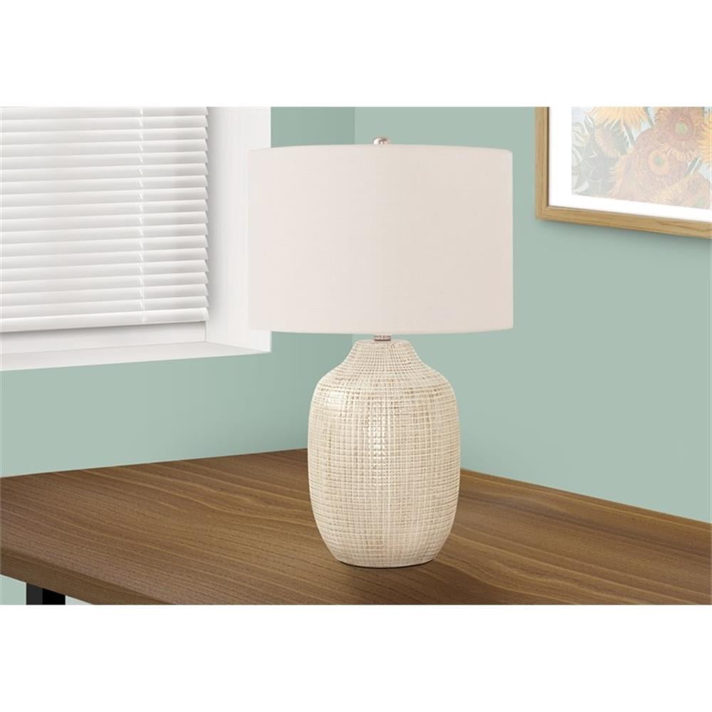 Lighting, 26"H, Table Lamp, Cream Ceramic, Ivory / Cream Shade, Contemporary