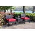 thumbnail image 5 of PROHIKER 3 PCS Patio Rattan Conversation Chair Set, 3 PCS Patio Wicker Rattan Furniture Set, Patio Wicker Rattan Table, 5 of 5
