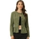 thumbnail image 1 of Chaqueta de mezclilla Allegra K Cuello Redondo Manga Larga Peplum Ejercito Verde M, 1 of 5