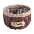 thumbnail image 2 of Plants Pots​ Woven Basket Duo Sweet Color Tone Linen Trim White Flower Tag Clear Liner Tidy Indoor Corner Outdoor Deck Plants Pots, 2 of 6