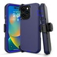 thumbnail image 2 of Elegant Choise Phone Case with Belt Clip Holster Stand for iPhone 14 Pro Shockproof Cover, Navy Blue, 2 of 16