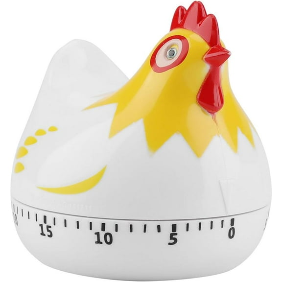 Kitchen Chicken Pattern Baking Timer,Chicken Pattern Countdown Kitchen Timer Reminder for Cooking Baking(White)