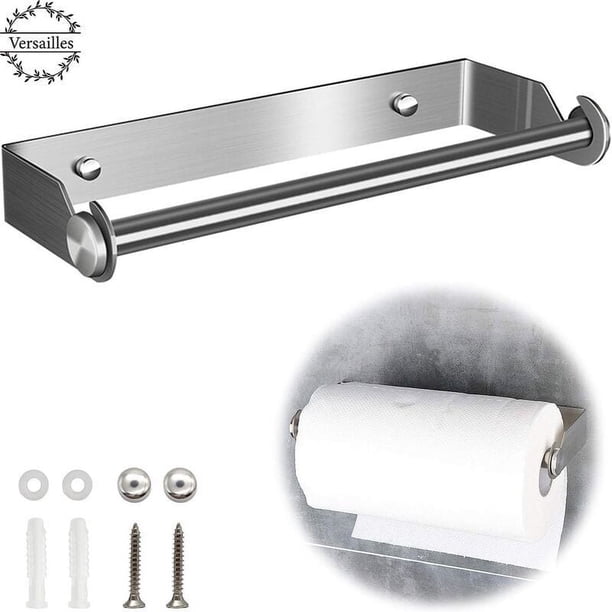 Kit de montaje, tubo de nailon, mayor poder de unión, soporte para toallas de papel de acero inoxidable 304, duradero, resistente a los arañazos, para cocina, baño, armario, dormitorio, diseño que