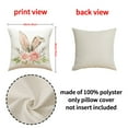 thumbnail image 2 of Darzheoy Easter Throw Pillow Cover, 18 x 18 Inch Rabbit Spring Flower Holiday Party Cushion Case Decoration for Sofa Couch, 2 of 6