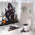 thumbnail image 1 of Juegos de cortinas de ducha de Halloween, juego genérico de decoraciones de baño de Halloween de 71 pulgadas x 71 pulgadas: cortina de ducha con tapetes, tapa de inodoro, baño, 1 of 4
