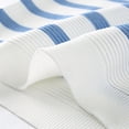 thumbnail image 4 of LEKWK Mens Striped Shirt Crewneck Horizontal Short Sleeve Lightweight Tops Ribbed Knit Breathable Tees Relaxed Fit Casual Retro Daily Vacation Summer Tops Blue XXL, 4 of 6