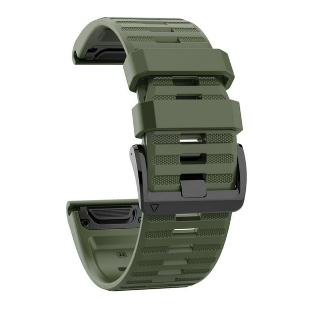 Bracelet en silicone pour Garmin Fenix 6X 5X 3 D2 Tactix Bravo (vert armée)  