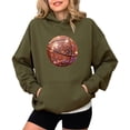 thumbnail image 2 of Glitter Basketball Hoodie for Women & Teen Girls Sparkle Game Day Pullover Sweatshirt, 2 of 8