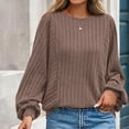 thumbnail image 5 of Ultra Soft Textured Sweatshirt for Womens Relaxed Fit Athletic Stretch Pullover Sweater Blouses Velvet Knit Sweater Shirts Baggy Boho Spring Tops, 5 of 7