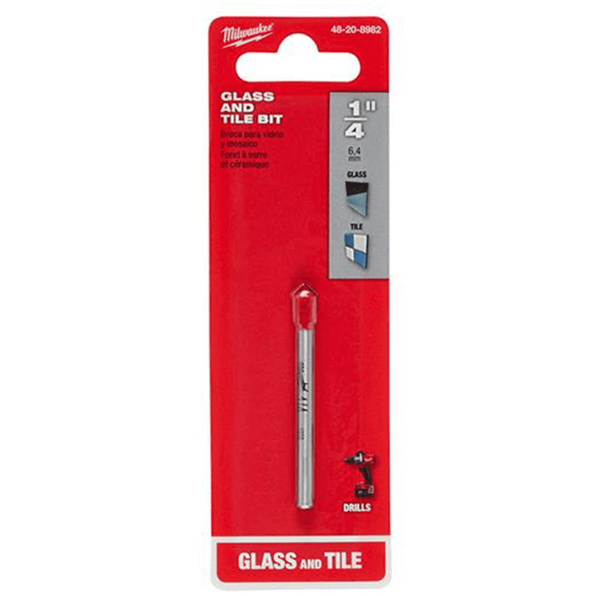 Milwaukee Tool 1/4" Glass and Tile Bit