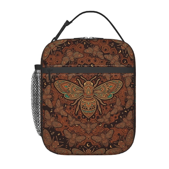 Bee Lunch Bag For Women Men - Bees Theme Leakproof Insulated Thermal Lunchbox, Portable Reusable Lunch Box For Work Office Picnic Travel