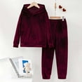 thumbnail image 2 of Valora Women Fashion Outfit Product Women's Trousers Suit Casual Two Piece Set with Hooded Sweatshirt and Matching Pants Cozy Velvet Tracksuit for Everyday Comfort and Home Wear, 2 of 4