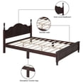 thumbnail image 6 of Bellemave American Retro Style Platform Bed with Headboard and Footboard Queen Size Bed Frame with Wood Slat Support Solid Wood Bed for Adult, No Box Spring Needed, Dark Walnut Brown, 6 of 10