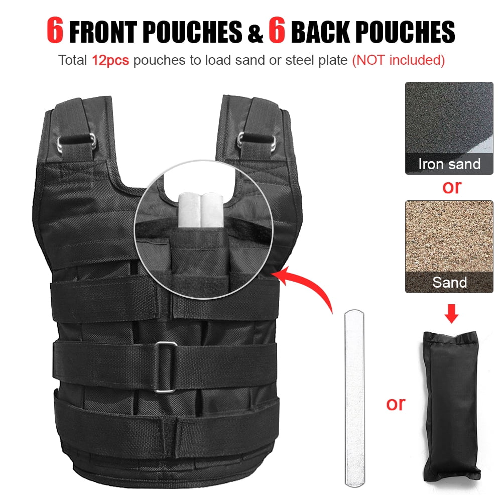 Workout Body Adjustable Weighted Vest, Oxford Fabric