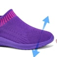 thumbnail image 6 of Running Shoes for Women Men Solid Color Knit Mesh Slip on Sock Sneakers Comfy Soft Sole Lightweight Casual Walking Shoes Purple Size 8.5, 6 of 8