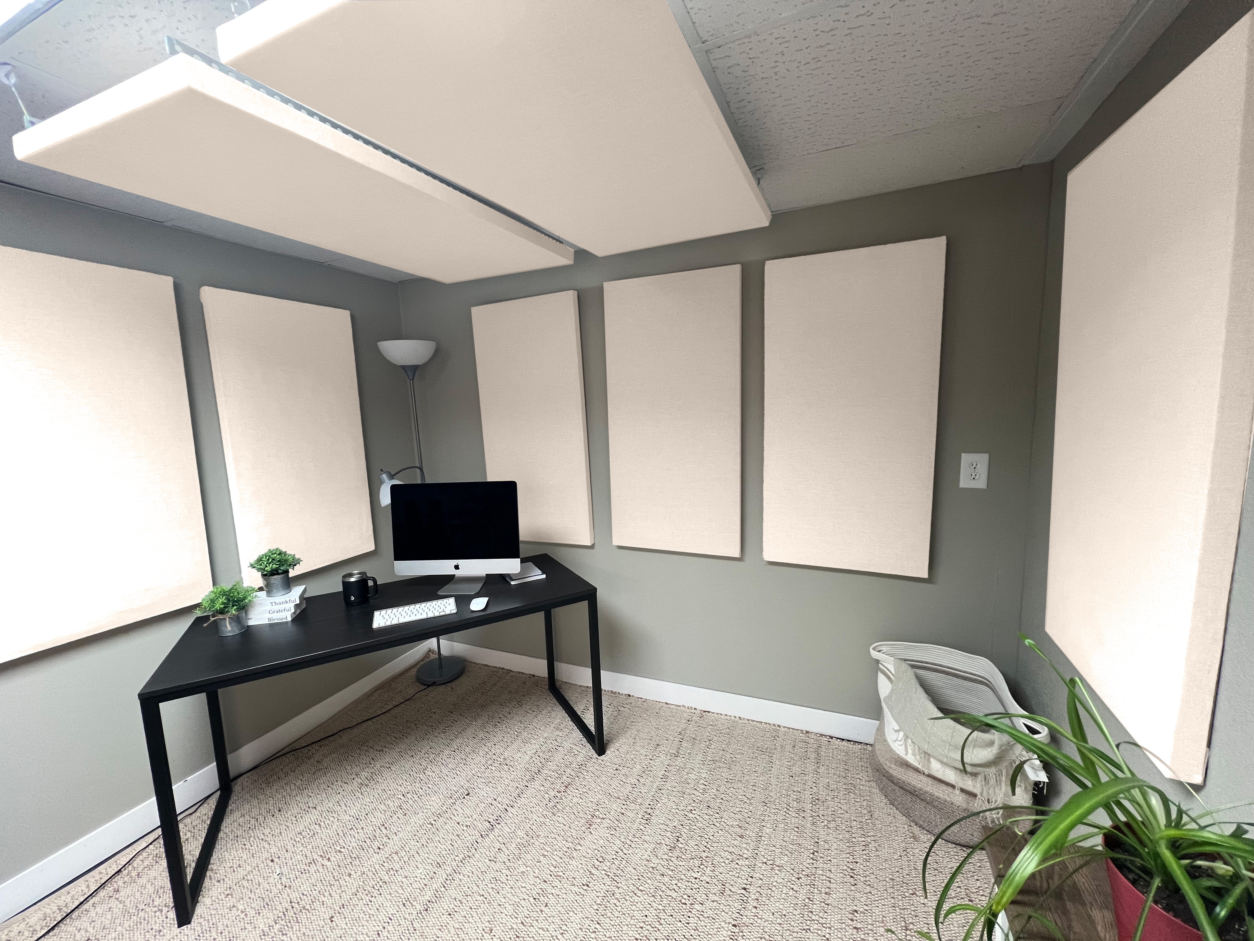 ATS Acoustics Home Office Residential Acoustic Treatment Room Kit Sound Absorbing Acoustic Panel 8 Pack for 120-200 Sq Ft (Cream)