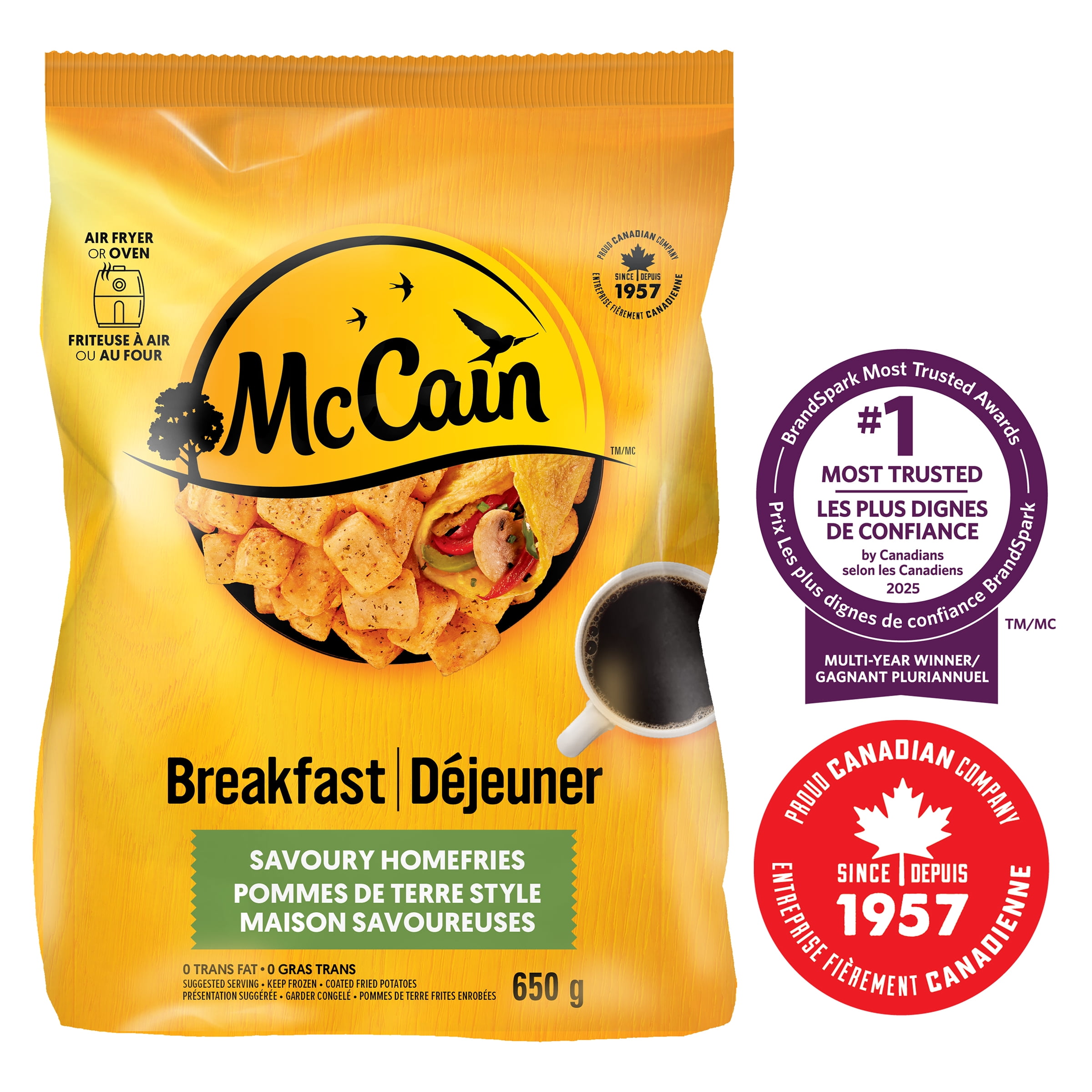 McCain® Savoury Homefries, Made in Canada from domestic and imported ingredients, 650g